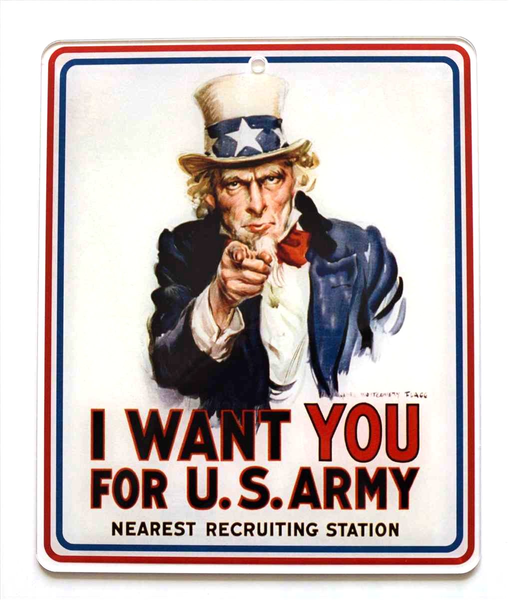 PLAQUE CRISTAL : I WANT YOU FOR U.S. ARMY