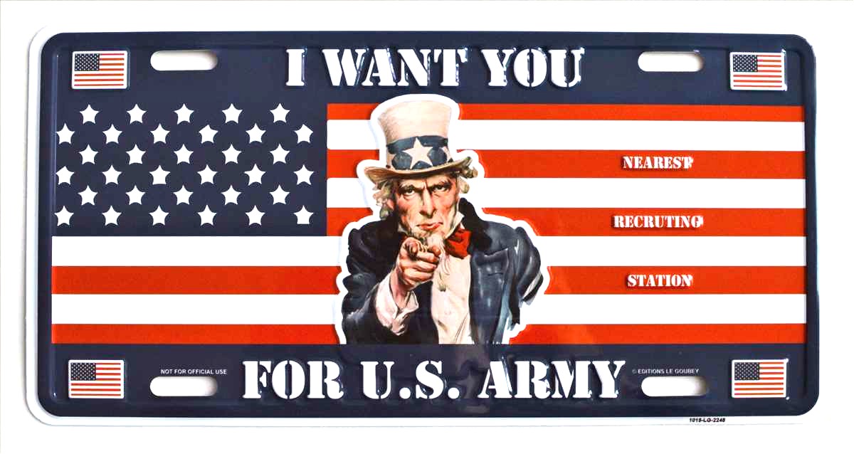 PLAQUE METAL : I WANT YOU FOR U.S. ARMY