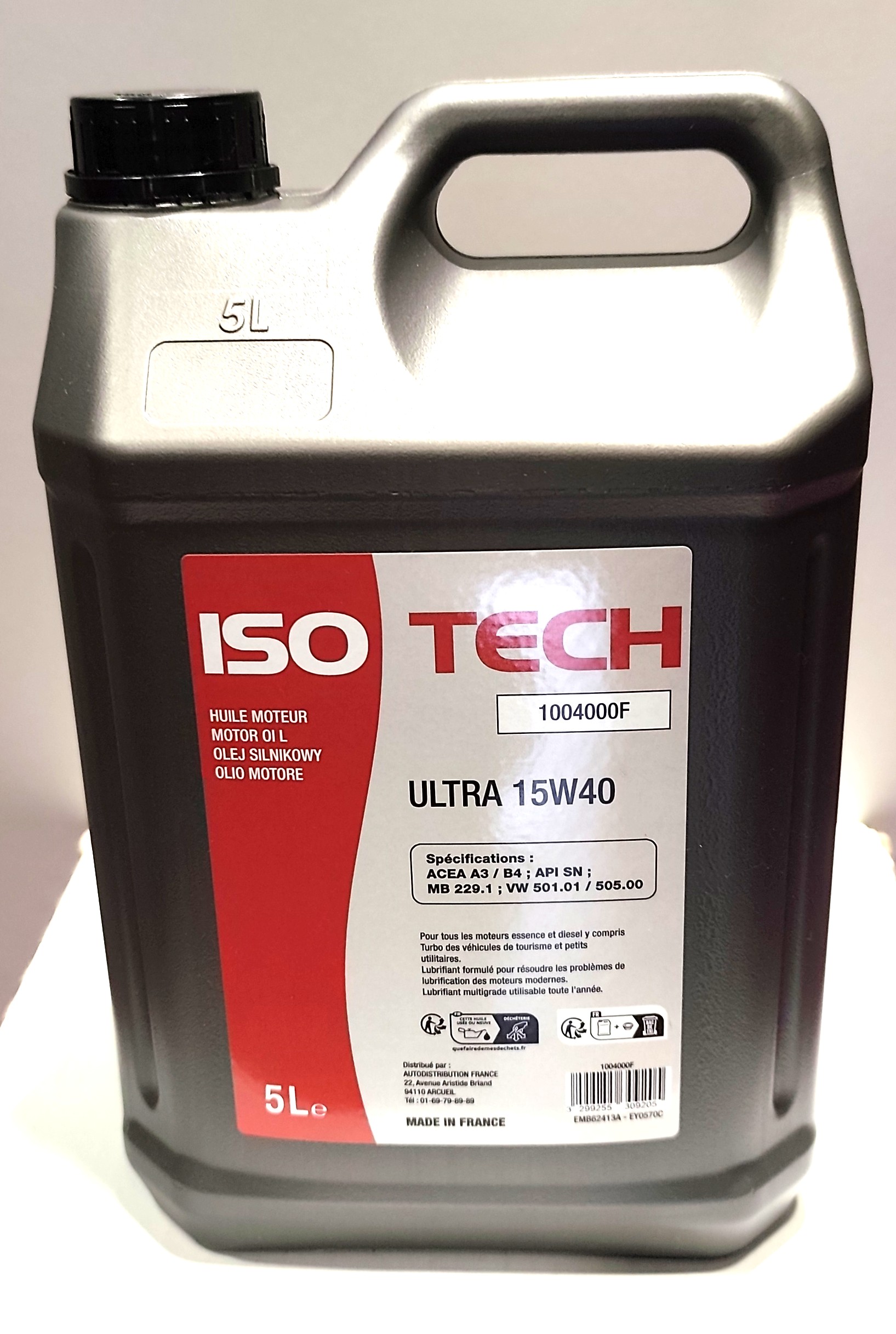 HUILE MOTEUR 15W40 ISOTECH 5L
