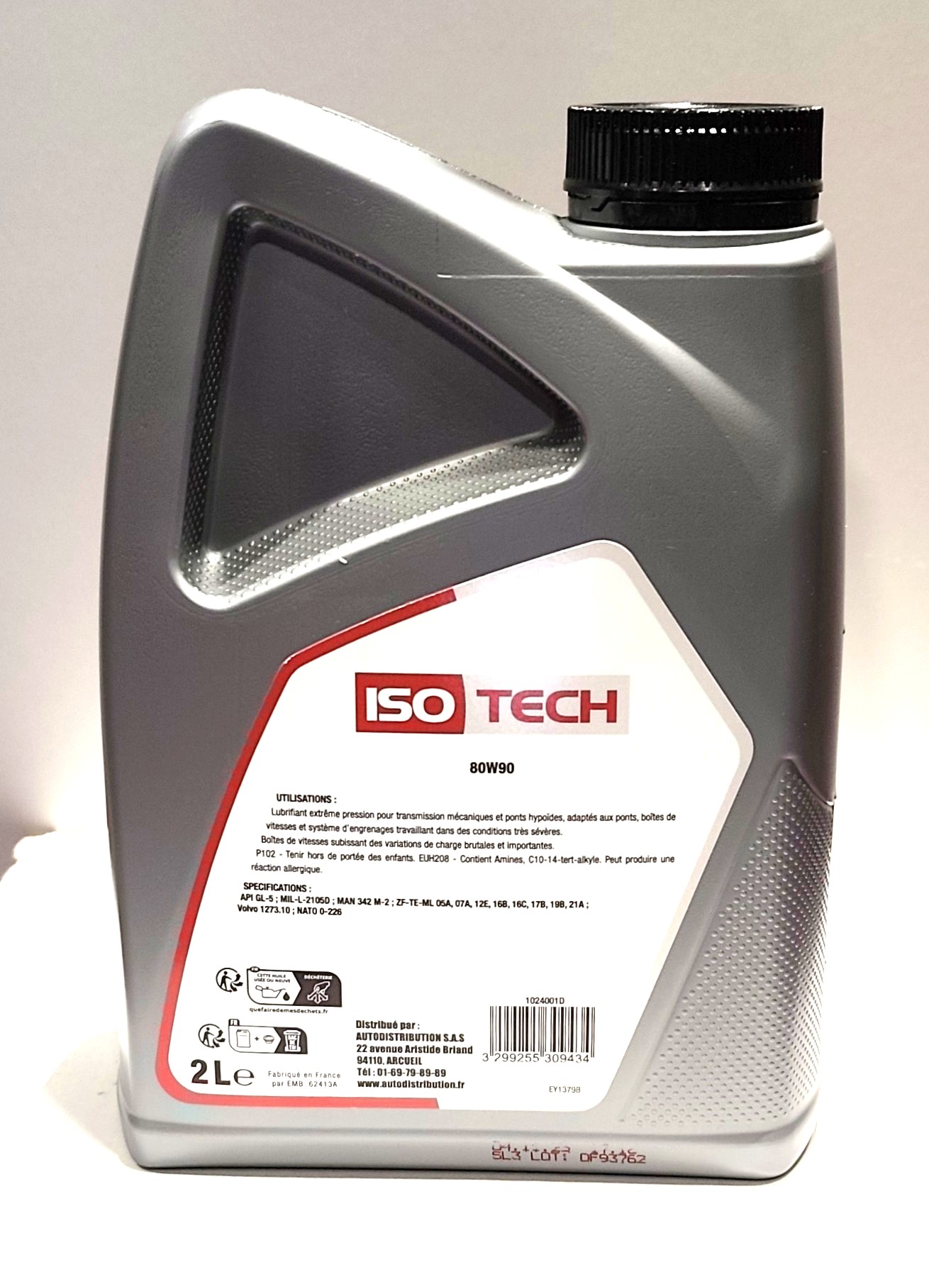 HUILE DE TRANSMISSION 80W90 ISOTECH 2L