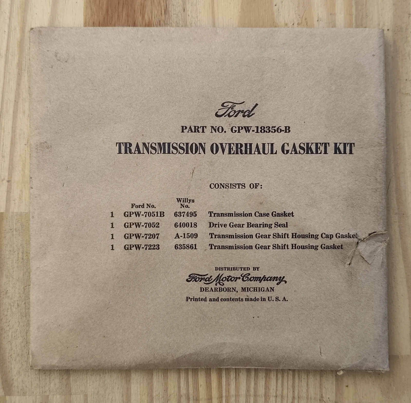 POCHETTE JOINT BV FORD
