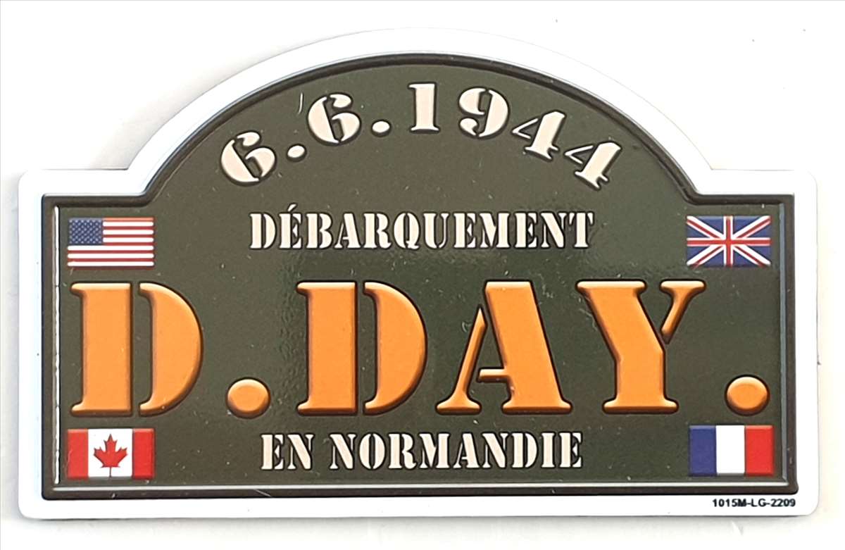 MAGNET PLAQUE DE RUE D-DAY KAKI