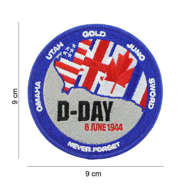 Patch en tissus; D-day Never forget couleur