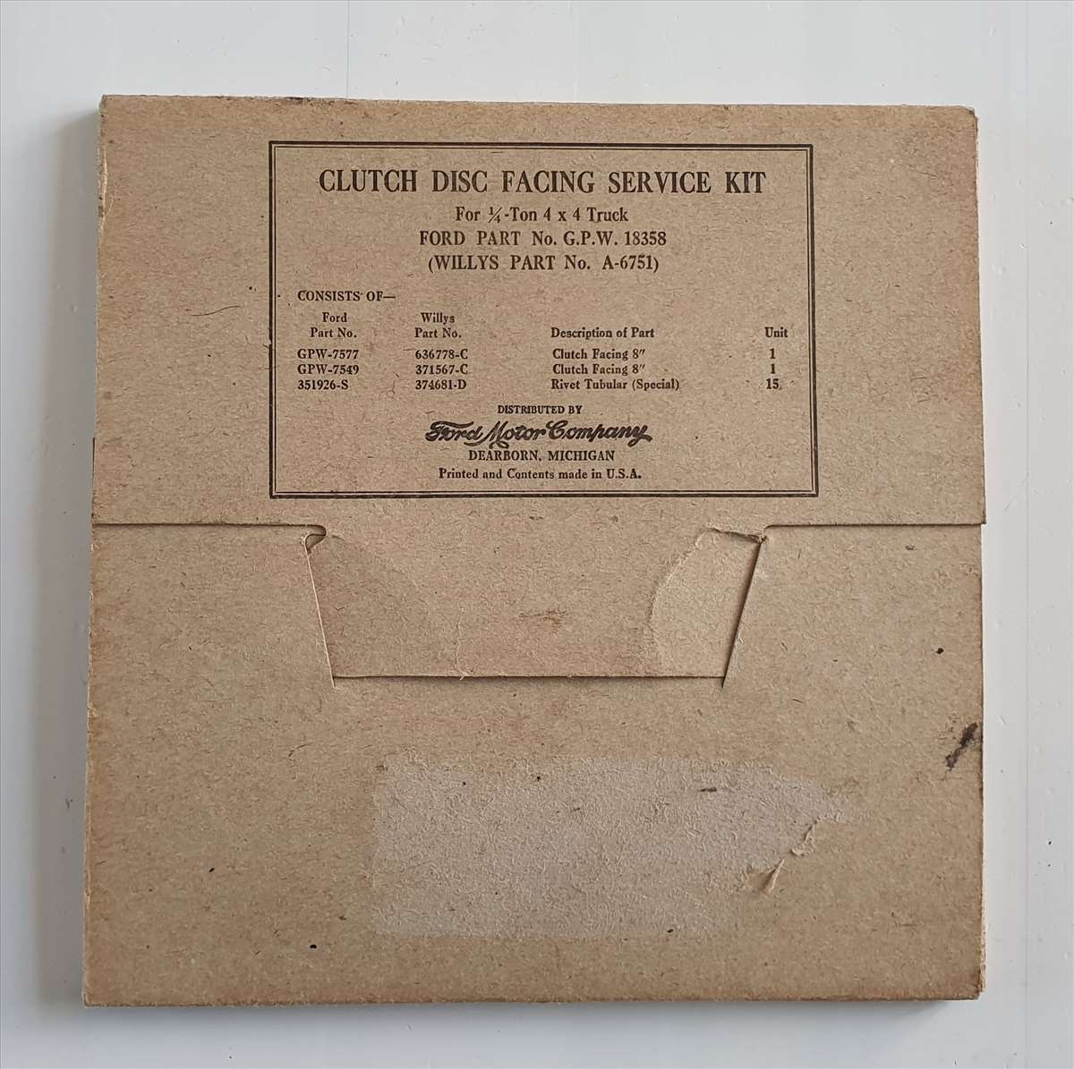 KIT REPARATION DISQUE D'EMBRAYAGE GPW