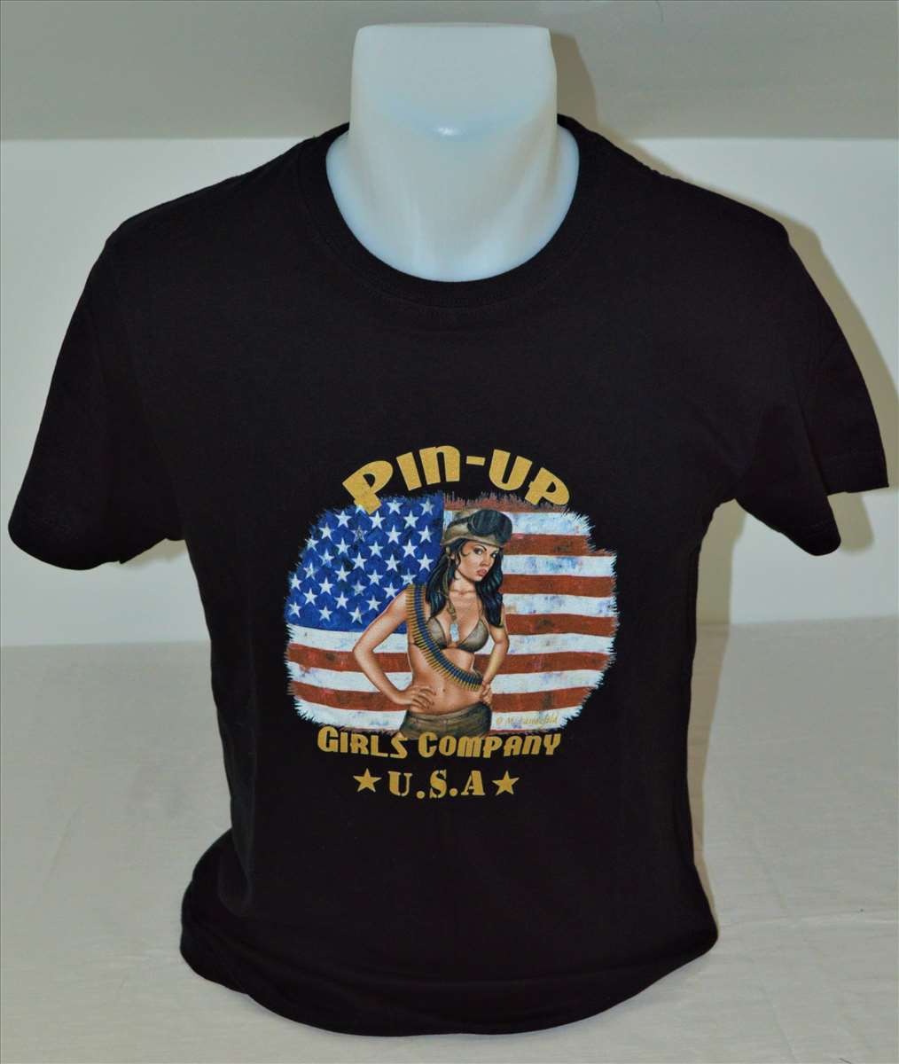 T-SHIRT PIN'UP DRAPEAU US