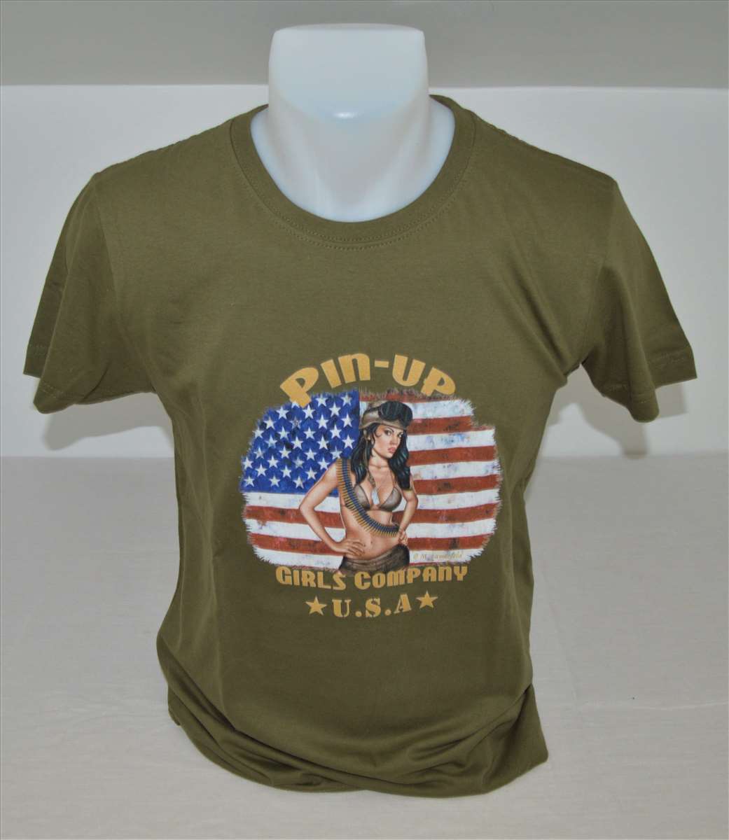 T-SHIRT PIN'UP DRAPEAU US